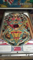 Image # 53891: Bird Man Playfield 
(The rebound rubbers on the game shown here are black. They came from the factory in a white color.)