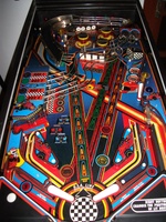 Image # 46275: F1 Grand Prix Playfield 
(The drop targets shown here are not original to this game.)