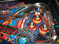 Image # 46278: F1 Grand Prix Upper Playfield 
(The drop targets shown here are not original to this game.)