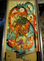 Image # 59372: Black Fever Stripped Playfield 
(The unpainted side walls of this playfield are replacements for the original ones.)