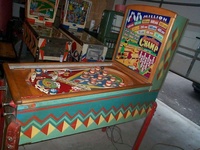 Image # 20587: Bowling Champ Cabinet - Right 
(Reproduction backglass. Picture is featured here to show cabinet detail.)