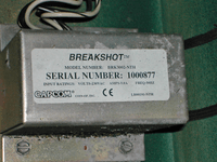 Image # 75018: Breakshot Model and Serial Numbers 
(Serial number 100877.)