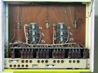 Image # 70610: Flower's Child Backbox Insert - Front 
(Three festoon lamps illuminate the backglass.)