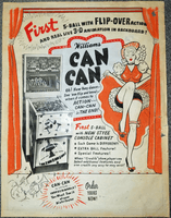 Image # 73907: Can Can Original Flyer Art 
(Created by Harry Williams.Ink, pencil, and pasted images on paper.Dimensions are 9 1/2 inches by 12 1/2 inches.)