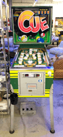 Image # 77828: Cue Cabinet - Front View 
(There is no serial number behind the cupholder shown here, nor anywhere else on/in this game.)