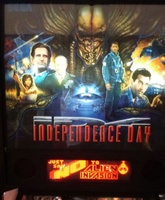 Image # 64310: Independence Day Factory-Set DMD Message 
('Just Say NO To Alien Invasion!')