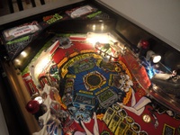 Image # 55839: Scared Stiff Illuminated Lower Playfield - Downfield View 
(The standard flippers seen here were installed at the factory. Serial number 52048101521.)
