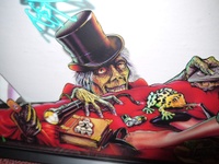 Image # 55834: Scared Stiff Backglass - Detail 
(Serial number 52048101521.)