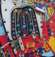 Image # 53082: Le Grand 8 Captive Ball in Center Lanes 
(The playfield plastic has been removed in this view.)