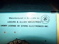 Image # 67038: Cosmic Princess Backglass - Licensing Information 
(Serial number 10433.)