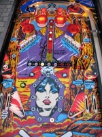 Image # 48316: Lady Death Playfield 
(The owner stated the playfield, plastics, and backglass (not shown in this listing) were obtained directly from Geiger.)