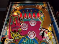 Image # 72243: Aladdin's Castle Illuminated Upper Playfield 
(Backbox serial number is 2317. Lower cabinet serial number is 4650 or 4850.)