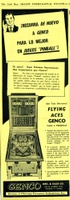 Image # 57901: Flying Aces Cash Box Ad 
(Cash Box 'Annual Directory and International Edition of the Coin Machine Industry 1958', Part II (Coin Machines), Jul-5-1958, page 38 (aka Spanish section page 6 of 8))