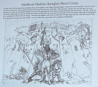 Image # 82026: Medieval Madness Original Backglass Artwork 
(Photographed from a projected display at Pinball Expo 2022 in Chicago.)