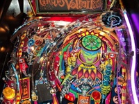 Image # 47633: Cirqus Voltaire Sample Game - Illuminated Upper Playfield 
(Serial number 53362100065. Date of Manufacture Aug 12, 1997. )