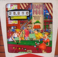 Image # 49524: Bumper Pool Backglass 
(The comma in the backglass score was changed to a decimal point by an operator.)