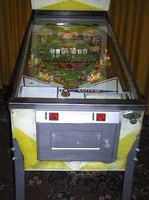 Image # 24317: Tic & Toc Cabinet - Front View 
(The cardholder is not original to this game.)