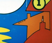 Image # 68763: Lovers Playfield - Artist Signature - Blue Version 
(Signature located in the upper playfield. Photo was taken in year 2000 in an arcade in Florence, Italy. )