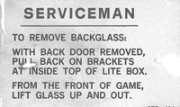 Image # 46129: Cabaret Serviceman Tag 
(Located inside the backbox.)
