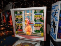 Image # 46721: Campus Queen Illuminated Backglass 
(Serial number is CQ 1819.)