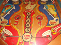 Image # 75399: Canasta Lower Playfield 
(The wireform gate between the flippers is shown here inverted from its normal position.)