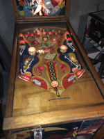 Image # 75420: Canasta Illuminated Playfield 
(This playfield is missing the two flipper-shaped posts at the very top center of the playfield, above the white post, and where a rubber ring fits around all three of them.)