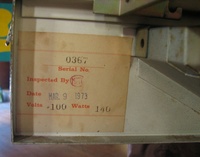 Image # 59674: Ali Baba Inspection Date 
(Serial number 0367.)