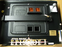 Image # 44649: Star Wars Episode I Later Production Game - Cabinet Front 
(Plaque serial number 5040 of 5100. This game is shown here still in its box from the manufacturer.)