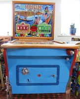 Image # 46317: S�r�nade Cabinet - Front View 
(The cabinet on this game has been repainted on its front but is included here to show its other features.)