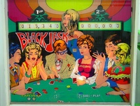 Image # 25087: Black Jack Backglass 
(Serial number 1034.)