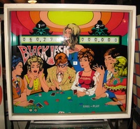Image # 38730: Black Jack Backglass 
(Serial number 1004.)
