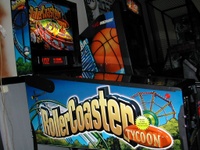 Image # 5820: RollerCoaster Tycoon Cabinet - Left 
(Image is from the first test game put at a test location in Chicago.)