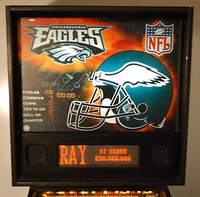 Image # 41605: NFL Eagles Backglass 
(Serial number 155840.)