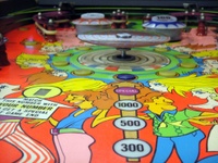 Image # 44862: Big Together Aerial Spinning Disk 
(The disk hits the top of the ball. The playfield under the disk does not move.)