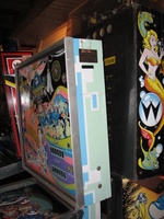 Image # 59740: Mikoshi Backbox - Right 
(The height of this game can be compared to the Williams games next to it. Serial number 4034.)