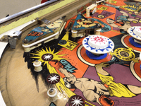 Image # 83388: T.K.O. Playfield - Upper Right Area 
(The owner indicated this playfield may have been previously clear-coated.)