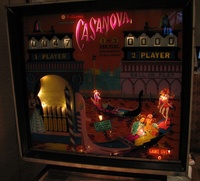 Image # 47013: Casanova Illuminated Backglass 
(Serial number 64560.)