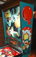 Image # 82741: Sleic Pin-BALL Backbox - Right 
(The playfield LED illumination shown here is not original to this game.)