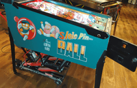 Image # 82742: Sleic Pin-BALL Cabinet - Left 
(The playfield LED illumination shown here is not original to this game.)