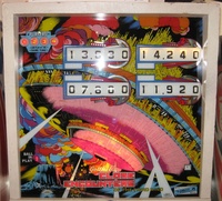 Image # 58250: Close Encounters of the Third Kind Sample Game - Illuminated Backglass 
(Serial number 01097 S.)