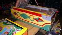 Image # 42749: Alice in Wonderland Cabinet - Left 
(The trim was painted yellow and appears to have been done a long time ago. This might mean the cabinet was repainted, but the owner stated the paint and pattern very much look authentic.)