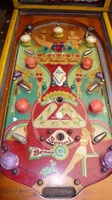 Image # 42747: Alice in Wonderland Playfield 
(The trim was painted yellow and appears to have been done a long time ago. This might mean the cabinet was repainted, but the owner stated the paint and pattern very much look authentic.)