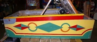 Image # 42750: Alice in Wonderland Cabinet - Right 
(The trim was painted yellow and appears to have been done a long time ago. This might mean the cabinet was repainted, but the owner stated the paint and pattern very much look authentic.)