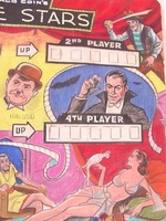 Image # 39823: Cinema Original Backglass Artwork - Right 
(Artist is Lloyd Rognan.Pastels on paper.Full dimensions 24 1/2 inches by 27 1/2 inches. From the Estate of Lloyd Rognan.)