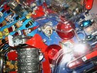 Image # 32309: Pirates of the Caribbean Prototype - Playfield Detail 
(This is a pre-production test game.)