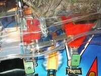 Image # 32292: Pirates of the Caribbean Prototype - Playfield Detail 
(This is a pre-production test game.)