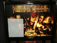 Image # 32311: Pirates of the Caribbean Prototype - Backglass 
(This is a pre-production test game.)