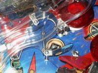 Image # 32293: Pirates of the Caribbean Prototype - Playfield Detail 
(This is a pre-production test game.)