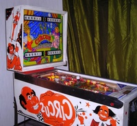 Image # 40446: Circus Cabinet - Left 
(The pop bumper caps do not match the game in the flyer and might not be original to this game.)