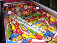 Image # 40439: Circus Playfield 
(The pop bumper caps do not match the game in the flyer and might not be original to this game.)